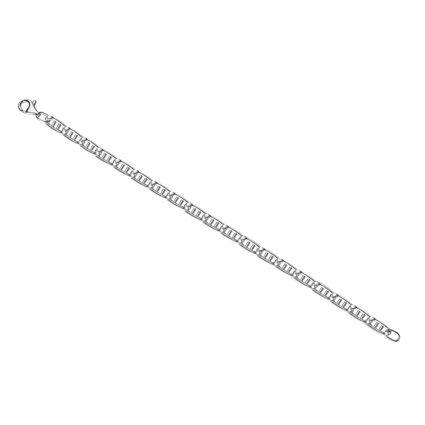 Armband 925/- Sterling Silber weiß Doppel-Stegpanzerarmband 21 cm
