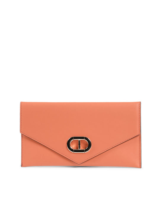 Dee Ocleppo Leather Envelope Clutch Orange